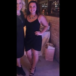 Asymmetrical V-Neck Body Con Dress